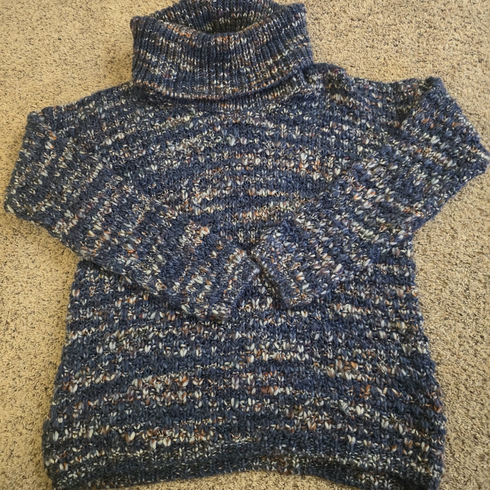Elsamanda (By Anthropologie) Blue Knit Turtleneck Sweater Size Small